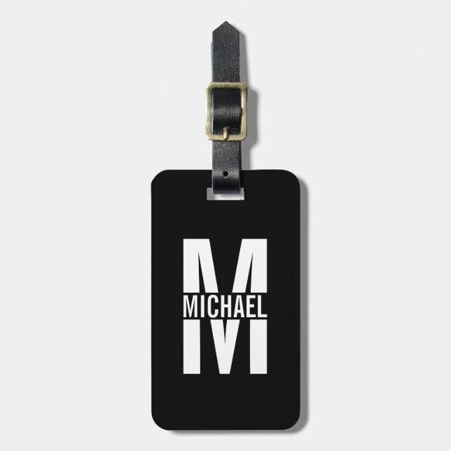 Personalised Monogram and Name Luggage Tag (Front Vertical)