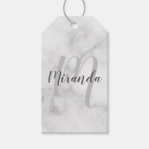 Personalised Monogram and Name Marble Gift Tags