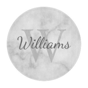 Personalised Monogram and Name Marble Look Cutting Board