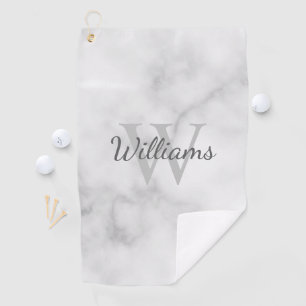 Personalised Monogram and Name Marble Look Golf Towel