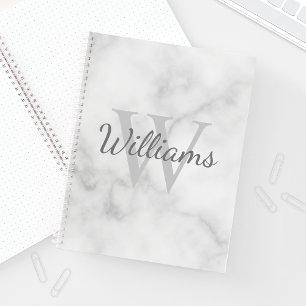 Personalised Monogram and Name Marble Look Notebook