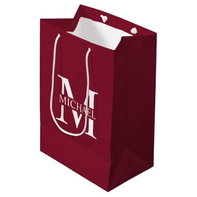 Personalised Monogram and Name Medium Gift Bag (Front Angled)
