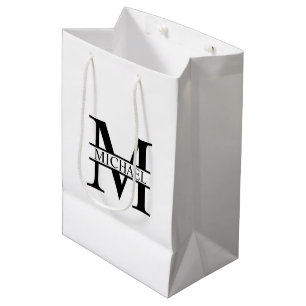 Personalised Monogram and Name Medium Gift Bag