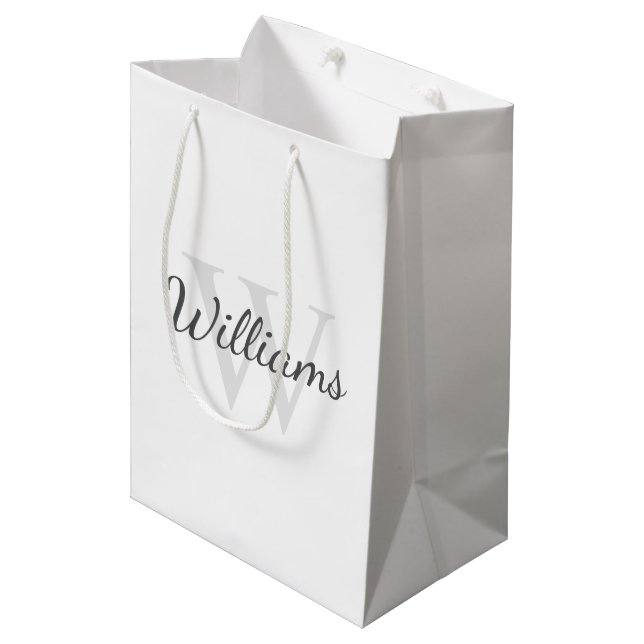 Personalised Monogram and Name Medium Gift Bag (Front Angled)