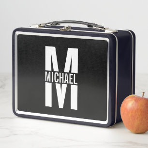 Personalised Monogram and Name Metal Lunch Box