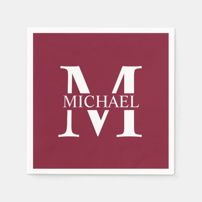 Personalised Monogram and Name Napkin (Front)