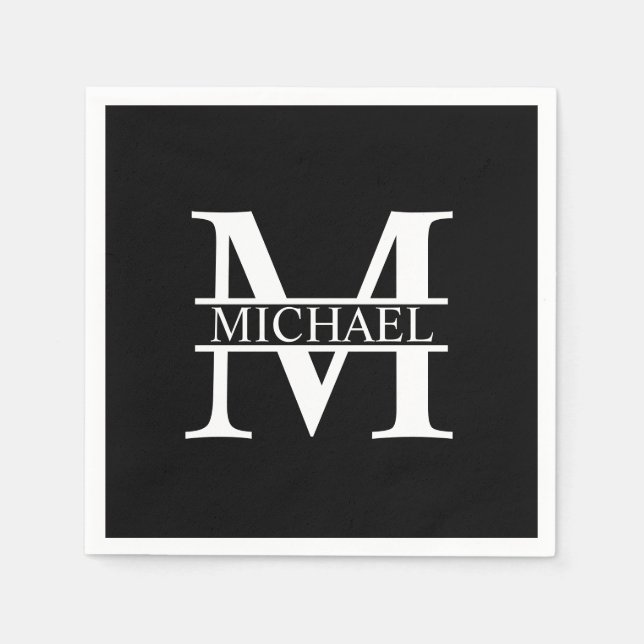 Personalised Monogram and Name Napkin (Front)