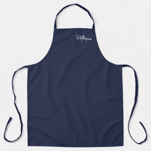 Personalised Monogram and Name Navy Blue Apron