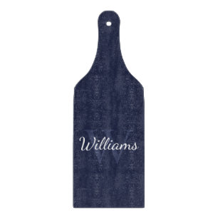 Personalised Monogram and Name Navy Blue Cutting Board