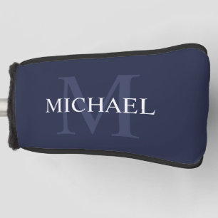 Personalised Monogram and Name Navy Blue Golf Head Cover