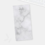 Personalised Monogram and Name Notepad<br><div class="desc">Personalised Monogram and Name Notepad
features personalised name in grey and monogram in light grey as background,  in classic serif font style,  on white marble background.</div>