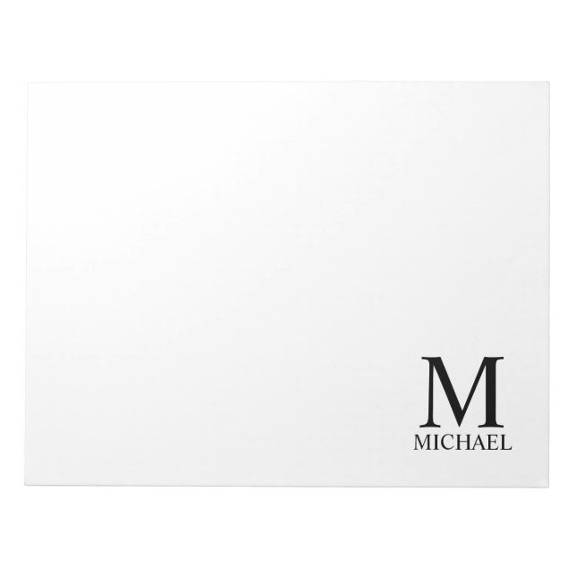 Personalised Monogram and Name Notepad (Front)