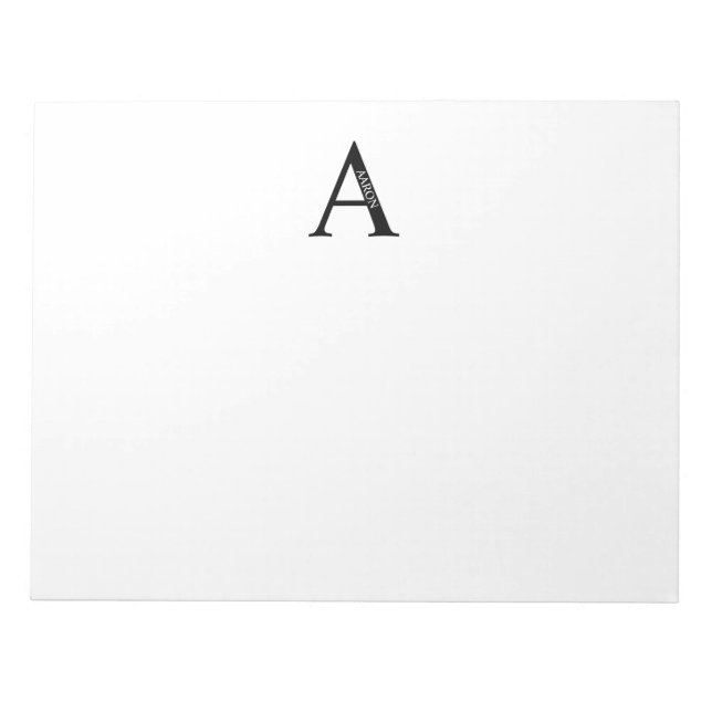 Personalised Monogram and Name Notepad (Front)