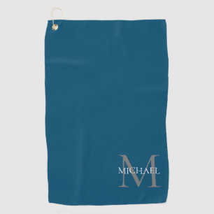 Personalised Monogram and Name Ocean Blue Golf Towel