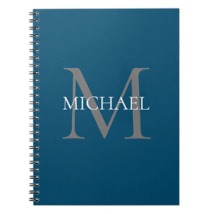 Personalised Monogram and Name Ocean Blue Notebook