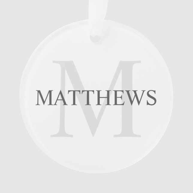 Personalised Monogram and Name Ornament (Front)