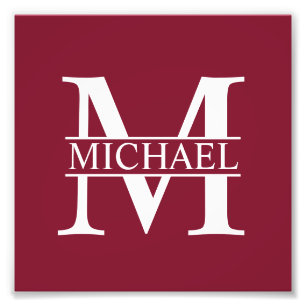 Personalised Monogram and Name Photo Print