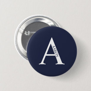 Personalised Monogram and Name Pinback Button