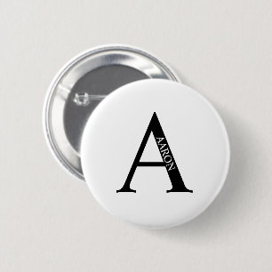 Personalised Monogram and Name Pinback Button