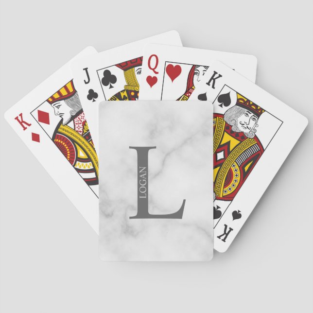 Personalised Monogram and Name Playing Cards (Back)