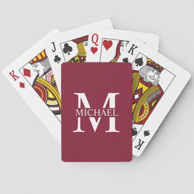 Personalised Monogram and Name Playing Cards (Back)