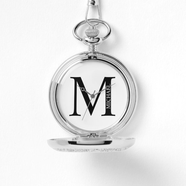 Personalised Monogram and Name Pocket Watch (Front)