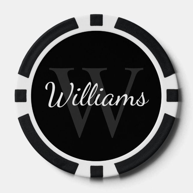 Personalised Monogram and Name Poker Chips (Front)