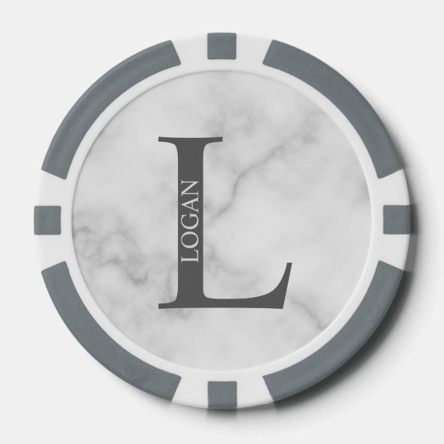 Personalised Monogram and Name Poker Chips (Front)