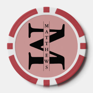 Personalised Monogram and Name Poker Chips
