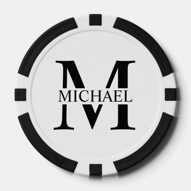 Personalised Monogram and Name Poker Chips (Front)