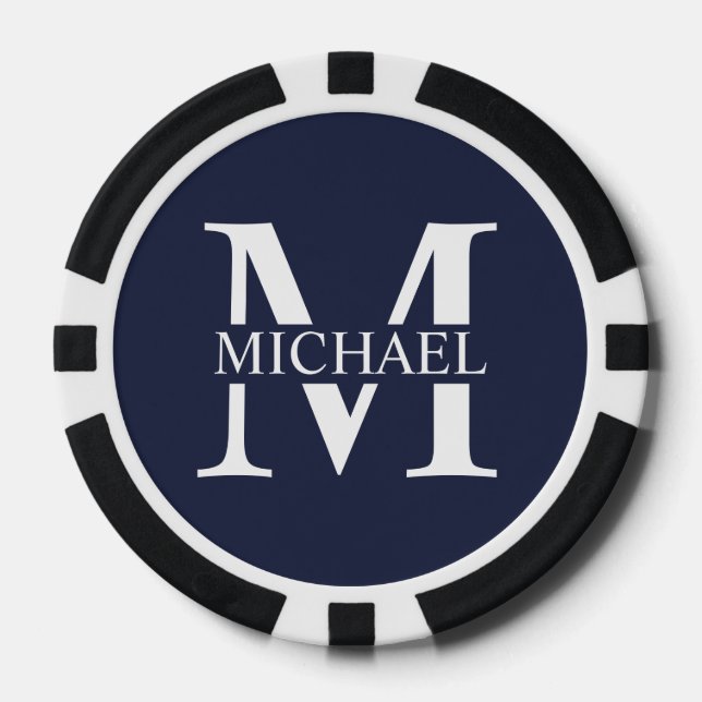Personalised Monogram and Name Poker Chips (Front)