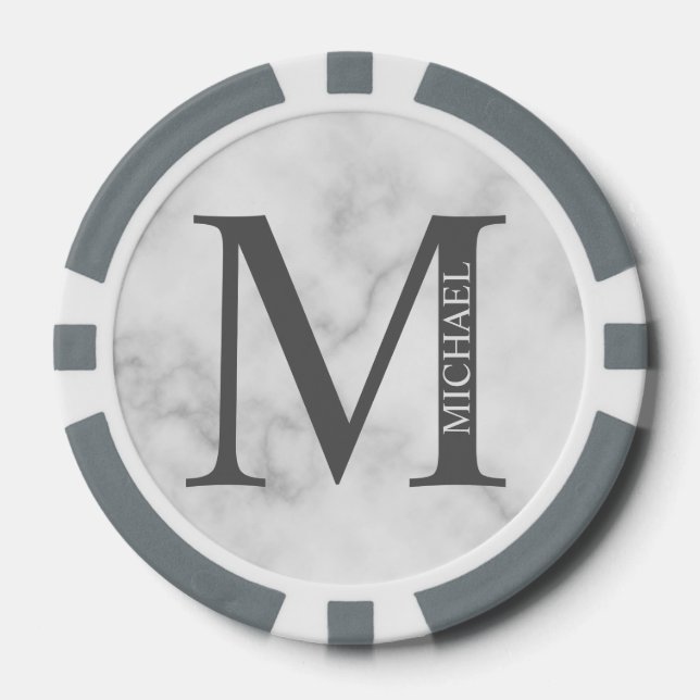 Personalised Monogram and Name Poker Chips (Front)