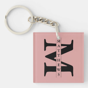 Personalised Monogram and Name Poker Key Ring