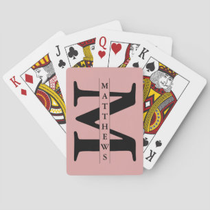 Personalised Monogram and Name Poker Playing Cards