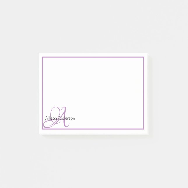 Personalised Monogram and name  Post-it Notes (Front)