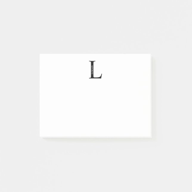 Personalised Monogram and Name Post-it Notes (Front)