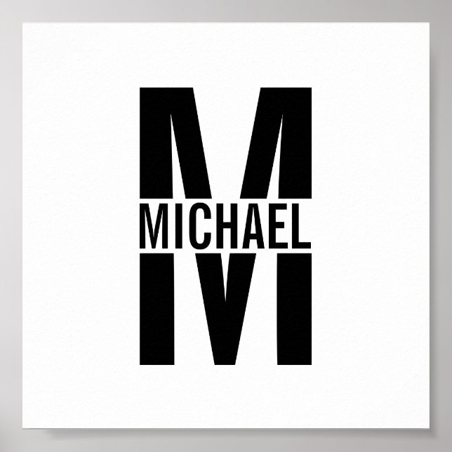 Personalised Monogram and Name Poster (Front)