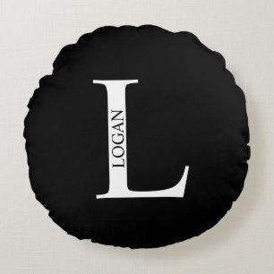 Personalised Monogram and Name Round Pillow