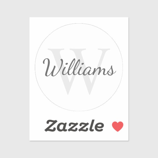 Personalised Monogram and Name Sticker (Sheet)