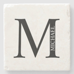 Personalised Monogram and Name Stone Coaster