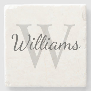 Personalised Monogram and Name Stone Coaster