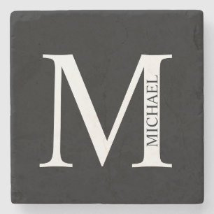 Personalised Monogram and Name Stone Coaster
