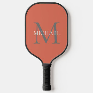 Personalised Monogram and Name Terracotta Pickleball Paddle