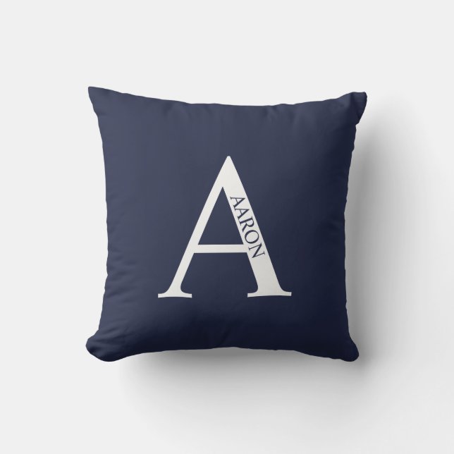 Personalised Monogram and Name Throw Pillow (Front)