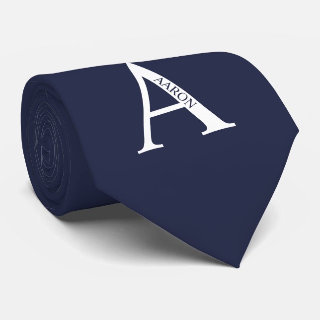 Personalised Monogram and Name Tie (Rolled)