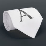 Personalised Monogram and Name Tie<br><div class="desc">Personalised Monogram and Name Gift
features personalised monogram and name in classic serif font style.
Perfect as father's day gifts for dad, gifts for groomsmen and for any special occasions.</div>