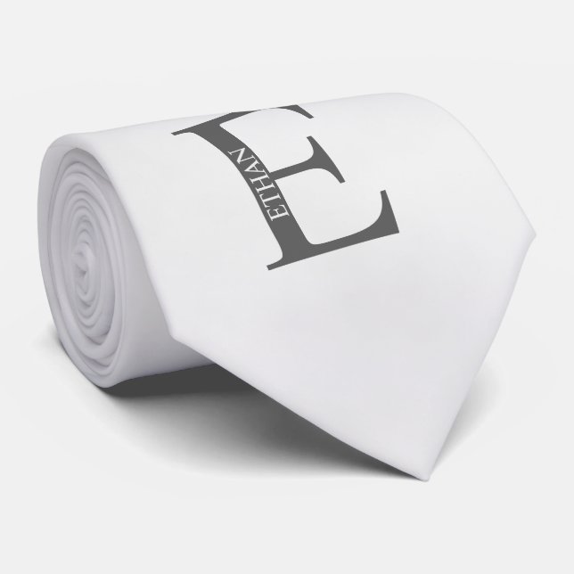 Personalised Monogram and Name Tie (Rolled)