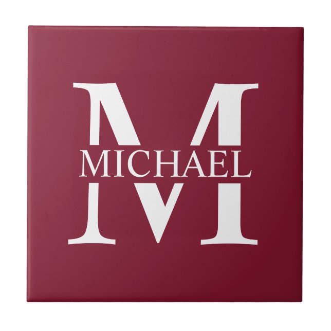 Personalised Monogram and Name Tile (Front)