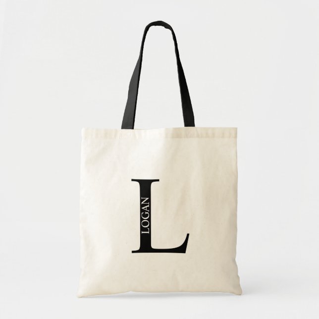 Personalised Monogram and Name Tote Bag (Front)