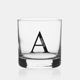 Personalised Monogram and Name Whiskey Glass